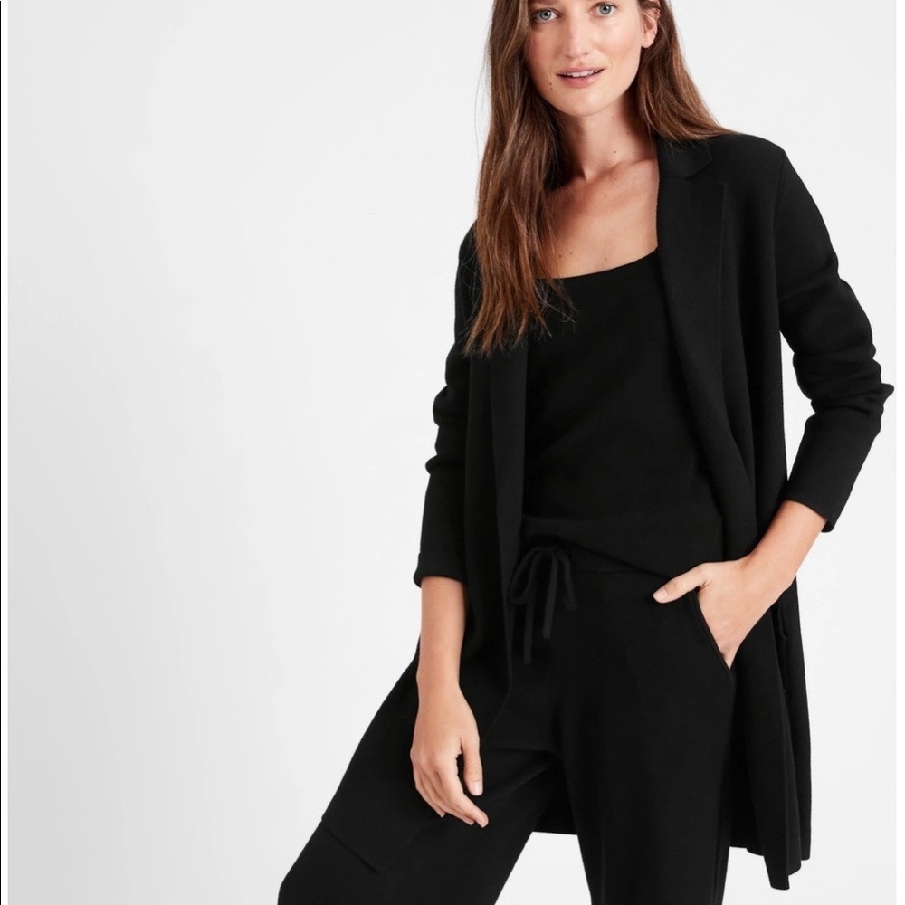 BANANA REPUBLIC | NWOT | Cocoon Cardigan Coat and Sleeveless Sweater | Black